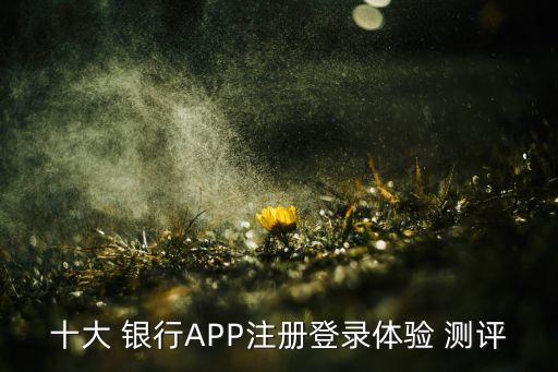 十大 銀行APP注冊(cè)登錄體驗(yàn) 測評(píng)