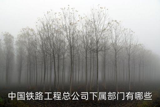 中國(guó)鐵路工程總公司下屬部門(mén)有哪些
