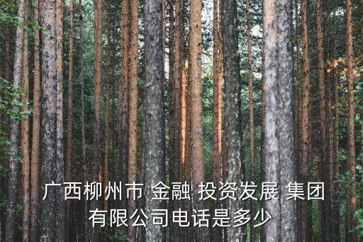  廣西柳州市 金融 投資發(fā)展 集團(tuán)有限公司電話(huà)是多少