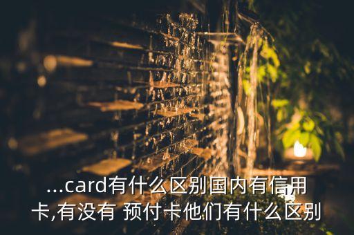 ...card有什么區(qū)別國內有信用卡,有沒有 預付卡他們有什么區(qū)別