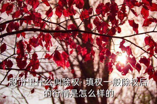 股市里什么叫除權· 填權一般除權后的行情是怎么樣的