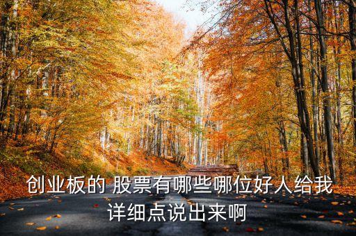  創(chuàng)業(yè)板的 股票有哪些哪位好人給我詳細(xì)點(diǎn)說出來啊