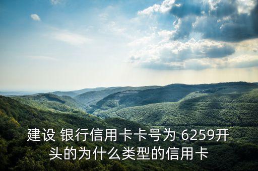 建設(shè) 銀行信用卡卡號(hào)為 6259開(kāi)頭的為什么類型的信用卡