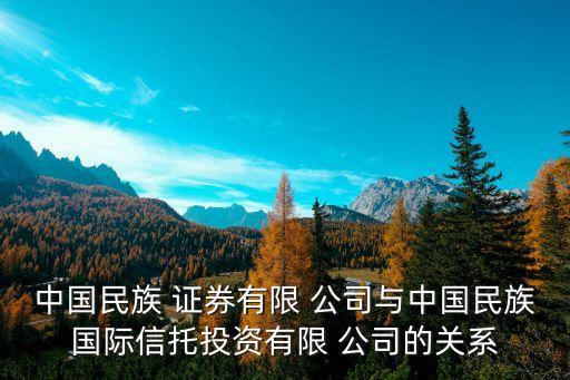 中國民族 證券有限 公司與中國民族國際信托投資有限 公司的關系