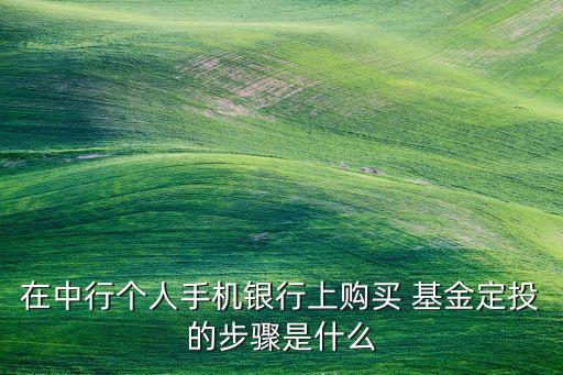 在中行個(gè)人手機(jī)銀行上購(gòu)買(mǎi) 基金定投的步驟是什么
