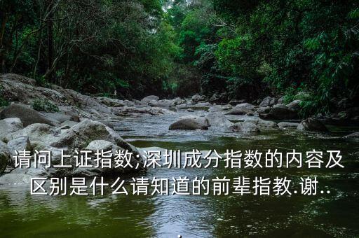 請問上證指數(shù);深圳成分指數(shù)的內容及區(qū)別是什么請知道的前輩指教.謝...