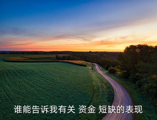 誰能告訴我有關 資金 短缺的表現