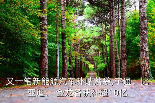 又一筆新能源汽車補(bǔ)貼落袋,宇通、比亞迪、 金龍各獲補(bǔ)超10億