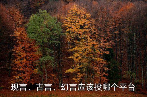 現(xiàn)言、古言、幻言應該投哪個平臺