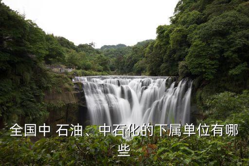 全國中 石油、中石化的下屬單位有哪些