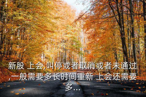 新股 上會,叫?；蛘呷∠蛘呶赐ㄟ^,一般需要多長時間重新 上會還需要多...