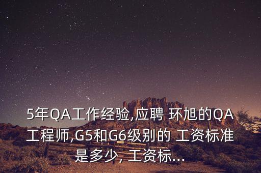 5年QA工作經(jīng)驗,應聘 環(huán)旭的QA工程師,G5和G6級別的 工資標準是多少, 工資標...