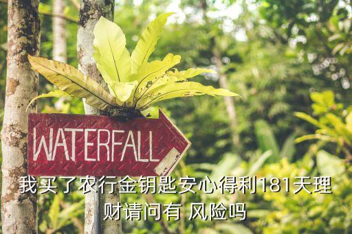 我買了農(nóng)行金鑰匙安心得利181天理財(cái)請(qǐng)問(wèn)有 風(fēng)險(xiǎn)嗎