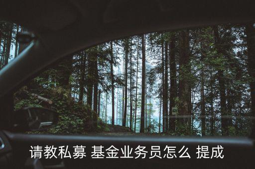 請(qǐng)教私募 基金業(yè)務(wù)員怎么 提成