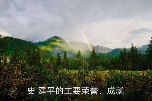 史 建平的主要榮譽(yù)、成就