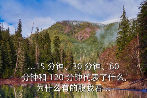 ...15 分鐘、30 分鐘、60 分鐘和 120 分鐘代表了什么,為什么有的股我看...