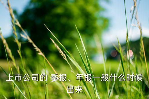 上市公司的 季報、年報一般什么時候出來