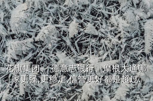 花旗集團(tuán)、 德意志銀行、摩根大通哪家更強(qiáng),更穩(wěn)定,信譽(yù)更好都是超過...