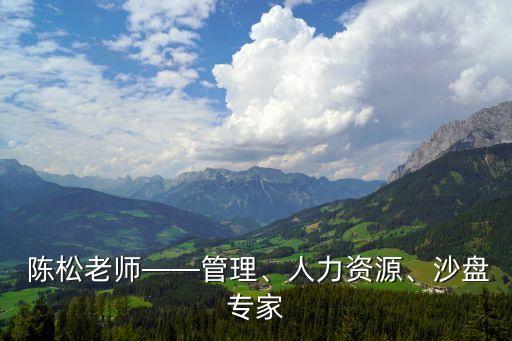  陳松老師——管理、人力資源、沙盤專家