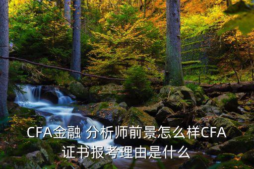 CFA金融 分析師前景怎么樣CFA證書報(bào)考理由是什么
