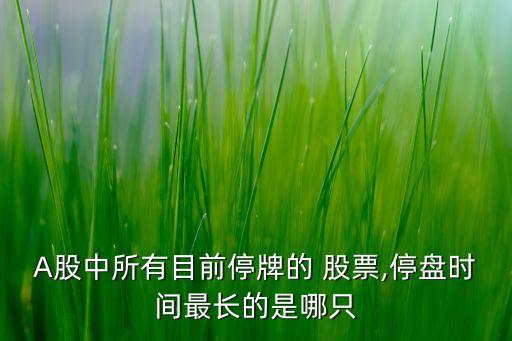 A股中所有目前停牌的 股票,停盤(pán)時(shí)間最長(zhǎng)的是哪只