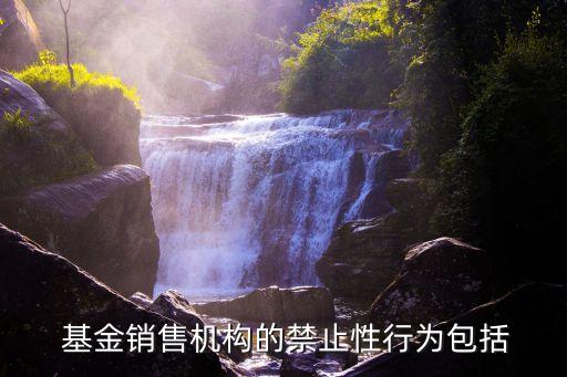  基金銷售機構的禁止性行為包括