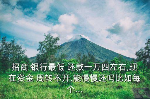 招商 銀行最低 還款一萬四左右,現(xiàn)在資金 周轉(zhuǎn)不開,能慢慢還嗎比如每個(gè)...