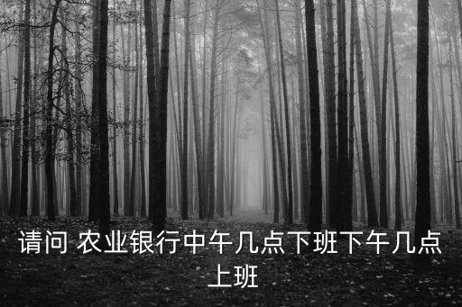 請問 農業(yè)銀行中午幾點下班下午幾點 上班